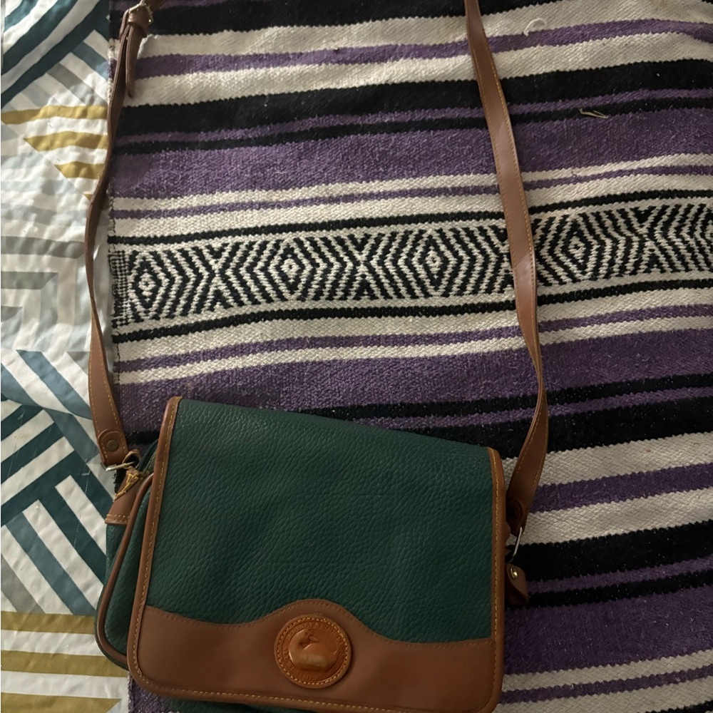 Dooney & Bourke Green and Tan Crossbody Bag
